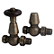 Chatsworth Rustic Brass Thermostatic Straight Radiator Valves - Energy Saving