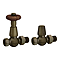 Chatsworth Rustic Brass Thermostatic Straight Radiator Valves - Energy Saving