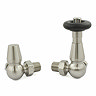 Chatsworth Satin Nickel & Black Thermostatic Corner Radiator Valves - Energy Saving