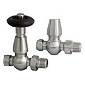 Chatsworth Satin Nickel Thermostatic Straight Radiator Valves - Energy Saving