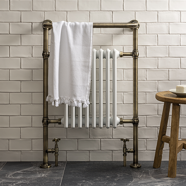 Chatsworth Savoy Antique Brass Traditional Heated Towel Rail Radiator