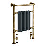 Chatsworth Savoy Traditional Heated Towel Rail Radiator (Antique Brass & Anthracite Grey)