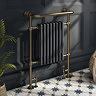 Chatsworth Savoy Traditional Heated Towel Rail Radiator (Antique Brass & Anthracite Grey)
