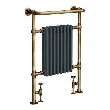 Chatsworth Savoy Traditional Heated Towel Rail Radiator (Antique Brass & Anthracite Grey)