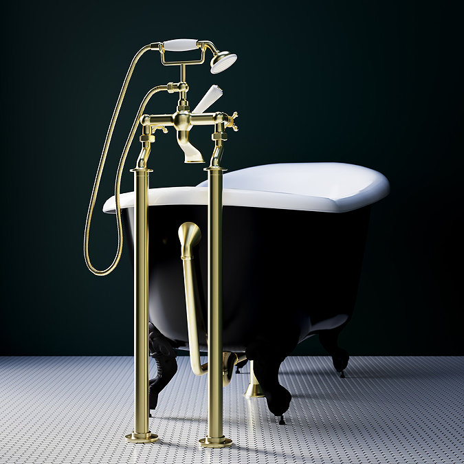 Chatsworth Standpipes for Freestanding Bath Taps Brushed Brass