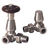 Chatsworth Satin Nickel Thermostatic Corner Radiator Valves - Energy Saving