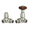 Chatsworth Satin Nickel Thermostatic Corner Radiator Valves - Energy Saving