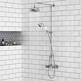 Chatsworth Thermostatic Shower with Diverter, Rigid Riser & Fixed Head Medium Image
