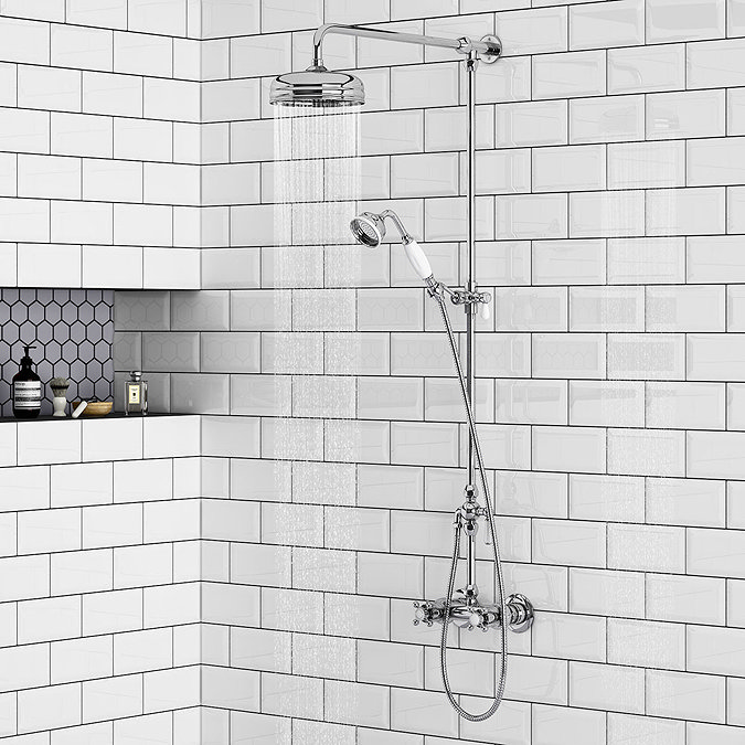 Chatsworth Thermostatic Shower with Diverter, Rigid Riser & Fixed Head Large Image
