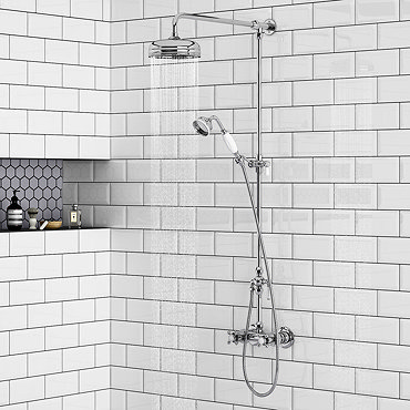 Chatsworth Thermostatic Shower Bar Valve with Diverter, Rigid Riser & Fixed Head  Profile Large Imag