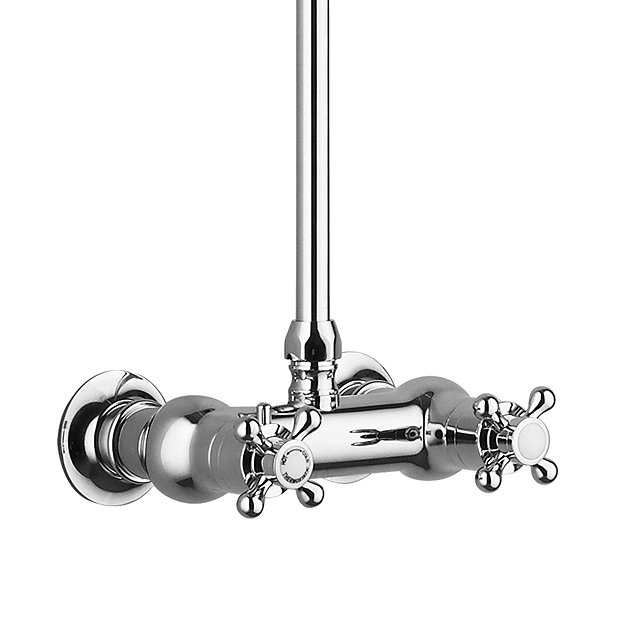 Chatsworth Thermostatic Shower Bar Valve with Rigid Riser & Fixed Head  Feature Large Image