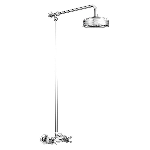 Chatsworth Thermostatic Shower Bar Valve with Rigid Riser & Fixed Head  Standard Large Image