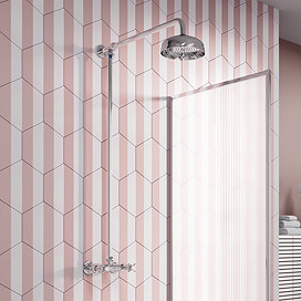 Chatsworth Thermostatic Shower Bar Valve with Rigid Riser & Fixed Head