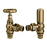 Chatsworth Traditional 1/2" BSP Daisy Wheel Angled Radiator Valves Antique Brass
