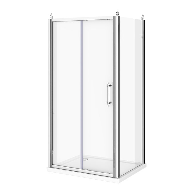 Chatsworth Traditional 1000 x 700mm Sliding Door Shower Enclosure + Tray  Feature Large Image