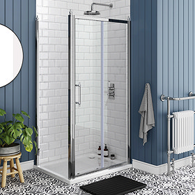 Chatsworth Traditional 1000 x 700mm Sliding Door Shower Enclosure + Tray Large Image