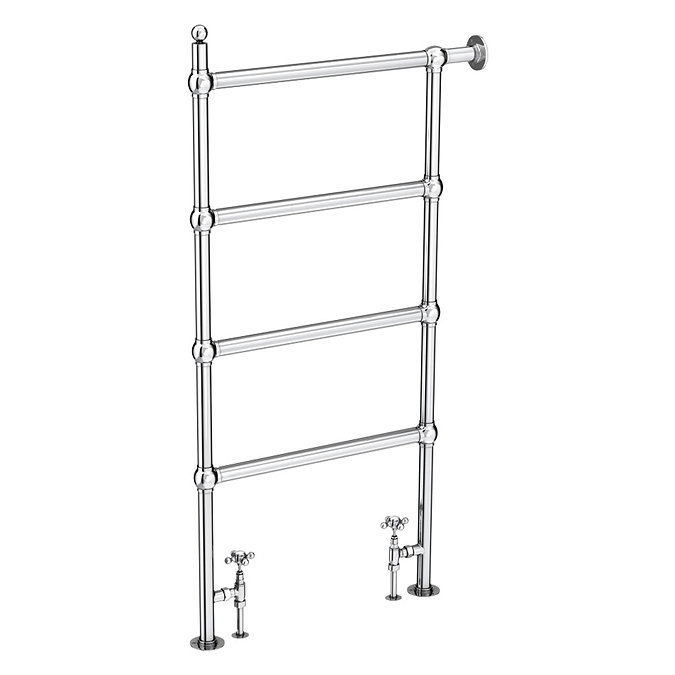 Chatsworth Traditional 1194 x 598mm Chrome Space-Saving Heated Towel Rail  Feature Large Image