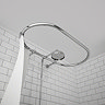 Chatsworth Traditional 1200 x 630mm Oval Shower Curtain Rail with Shower Rose  Standard Large Image