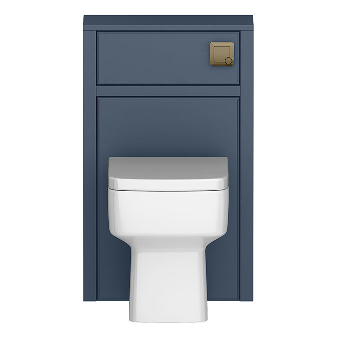 Chatsworth Traditional 500mm Blue Toilet Unit with Square Pan, Cistern & Antique Brass Flush