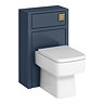 Chatsworth Traditional 500mm Blue Toilet Unit with Square Pan, Cistern & Antique Brass Flush