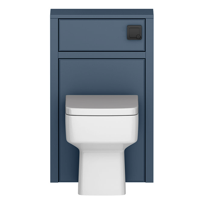 Chatsworth Traditional 500mm Blue Toilet Unit with Square Pan, Cistern & Matt Black Flush