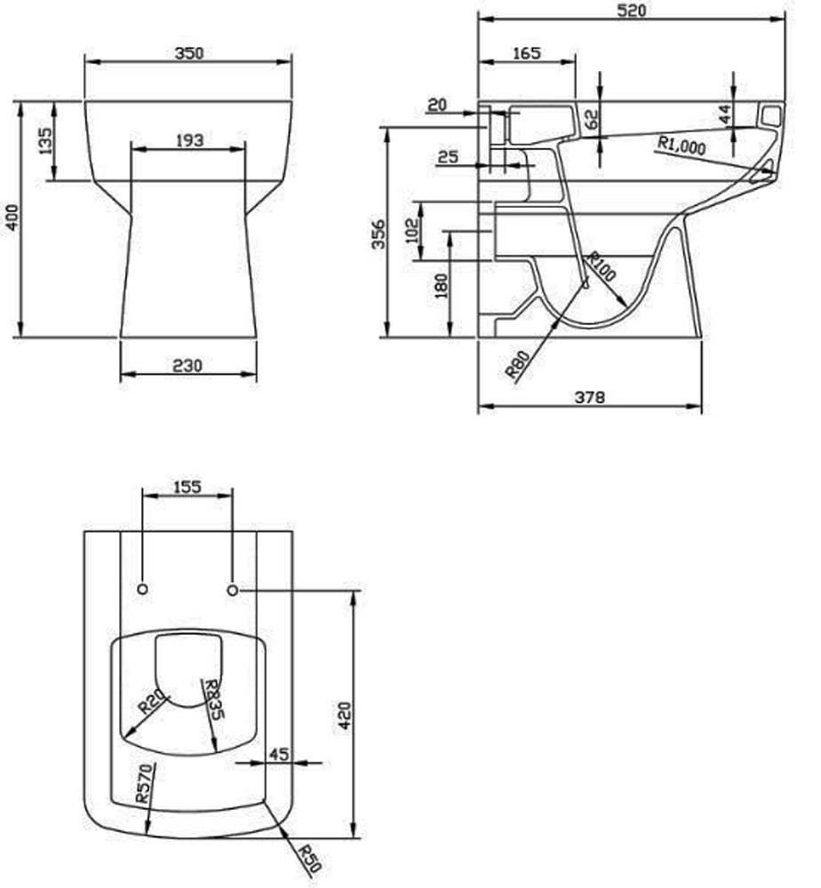 Chatsworth Traditional 500mm Blue Toilet Unit with Square Pan, Cistern & Matt Black Flush