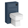 Chatsworth Traditional 500mm Blue Toilet Unit with Square Pan, Cistern & Matt Black Flush
