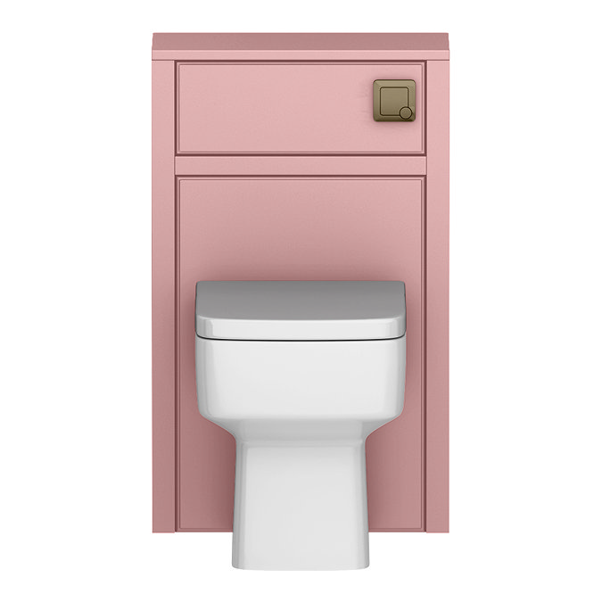 Chatsworth Traditional 500mm Dusky Pink Toilet Unit with Square Pan, Cistern & Antique Brass Flush