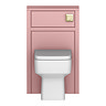 Chatsworth Traditional 500mm Dusky Pink Toilet Unit with Square Pan, Cistern & Brushed Brass Flush