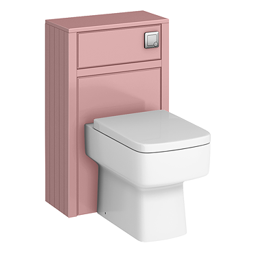 Chatsworth Traditional 500mm Dusky Pink Toilet Unit with Square Pan, Cistern & Chrome Flush