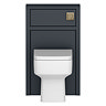 Square Graphite WC Unit with Antique Brass Flush