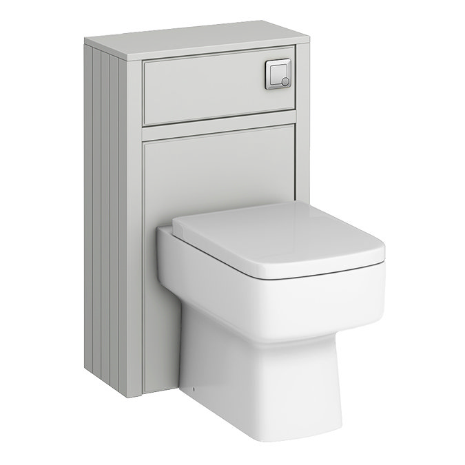 Chatsworth Traditional 500mm Grey Toilet Unit with Square Pan, Cistern & Chrome Flush