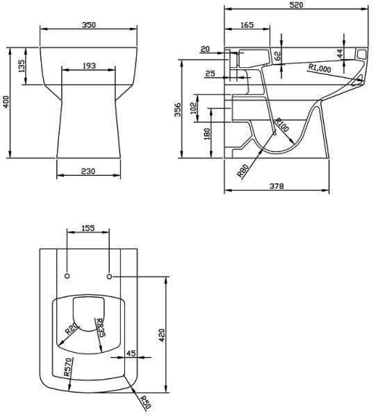 Chatsworth Traditional 500mm Graphite Toilet Unit with Square Pan, Cistern & Matt Black Flush