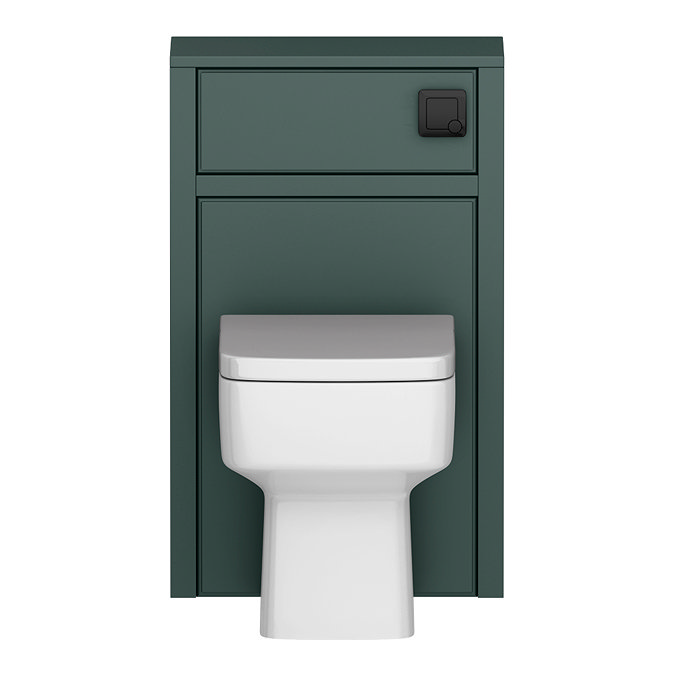 Chatsworth Traditional 500mm Green Toilet Unit with Square Pan, Cistern & Matt Black Flush