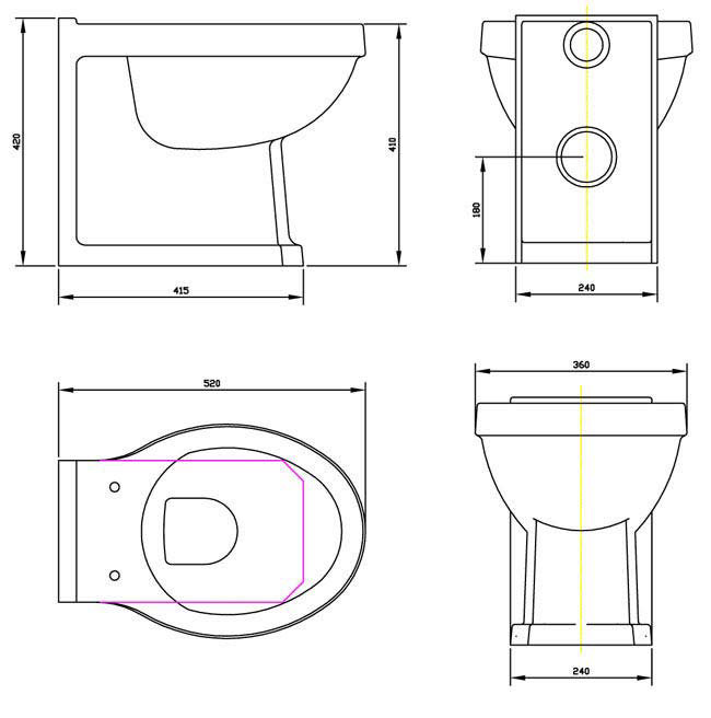 Chatsworth Traditional 500mm Natural Oak Toilet Unit with Pan (Excludes Seat & Cistern)