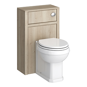 Chatsworth Traditional 500mm Natural Oak Toilet Unit with Pan (Excludes Seat & Cistern)
