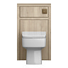 Chatsworth Traditional 500mm Natural Oak Toilet Unit with Square Pan, Cistern & Antique Brass Flush