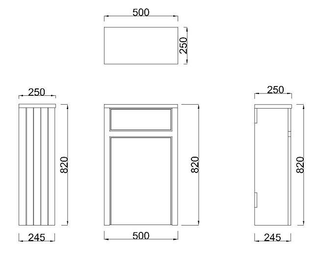 Chatsworth Traditional 500mm Natural Oak Toilet Unit with Square Pan, Cistern & Antique Brass Flush
