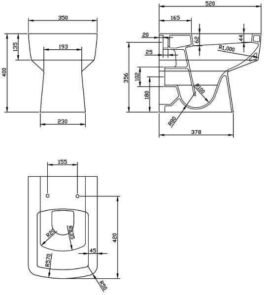 Chatsworth Traditional 500mm Natural Oak Toilet Unit with Square Pan, Cistern & Antique Brass Flush