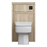 Chatsworth Natural Oak Toilet Unit with Square Pan, Cistern & Matt Black Flush