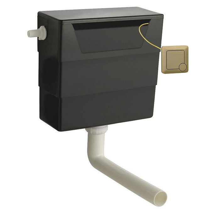 Chatsworth Traditional 500mm White Toilet Unit with Square Pan, Cistern & Antique Brass Flush