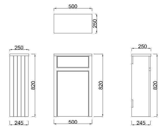 Chatsworth Traditional 500mm White Toilet Unit with Square Pan, Cistern & Antique Brass Flush