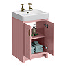 Chatsworth Traditional 560mm Dusky Pink Vanity - 2 Tap Hole with Antique Brass Handles
