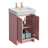 Chatsworth Traditional 560mm Dusky Pink Vanity - 2 Tap Hole with Brushed Brass Handles