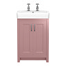 Chatsworth Traditional 560mm Dusky Pink Vanity - 2 Tap Hole with Chrome Handles