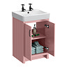 Chatsworth Traditional 560mm Dusky Pink Vanity - 2 Tap Hole with Matt Black Handles