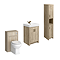Chatsworth Traditional 560mm Natural Oak Bathroom Vanity Toilet Package with Tall Cabinet