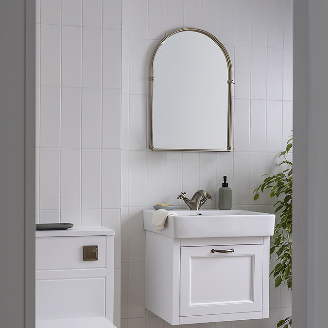 Chatsworth Traditional 673 x 490mm Arched Mirror - Antique Brass