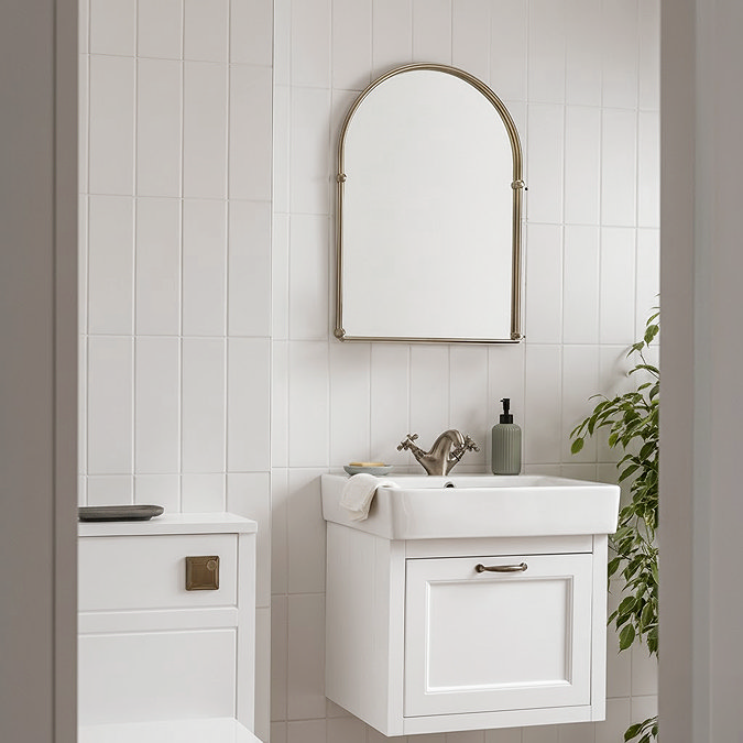 Chatsworth Traditional 673 x 490mm Arched Mirror - Antique Brass