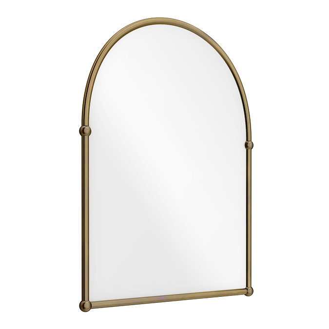 Chatsworth Traditional 673 x 490mm Arched Mirror - Antique Brass